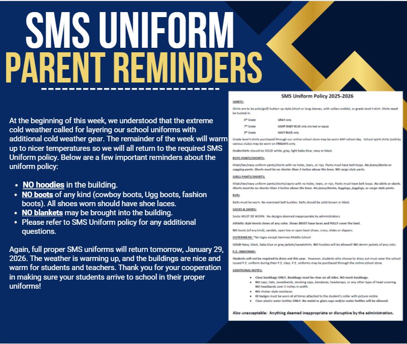 Parent Uniform Reminders