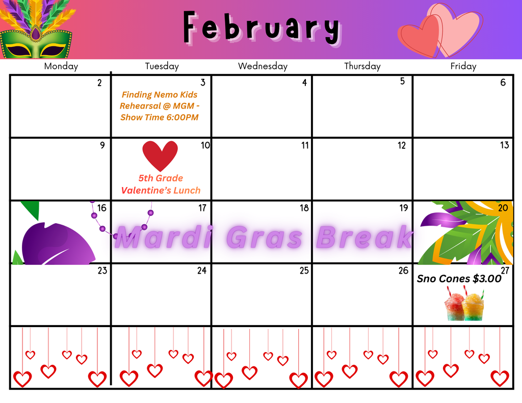February Calendar 