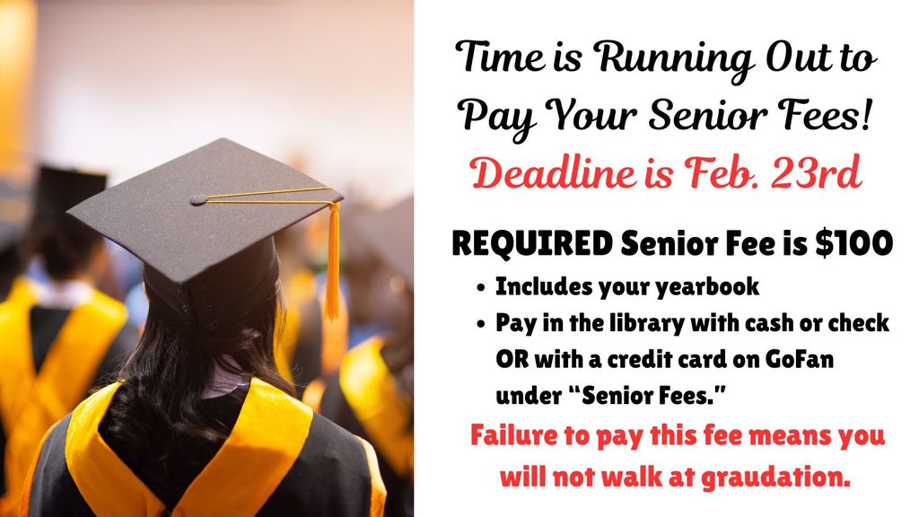 Pay your senior fee by February 23rd