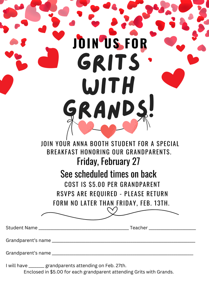 Grits with Grands event - February 27 - $5.00 per grandparent