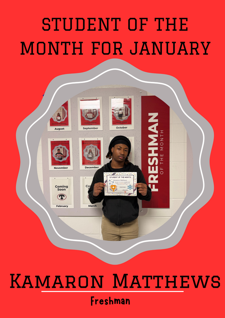 Freshman Student of the Month for January - Kamaron Matthews