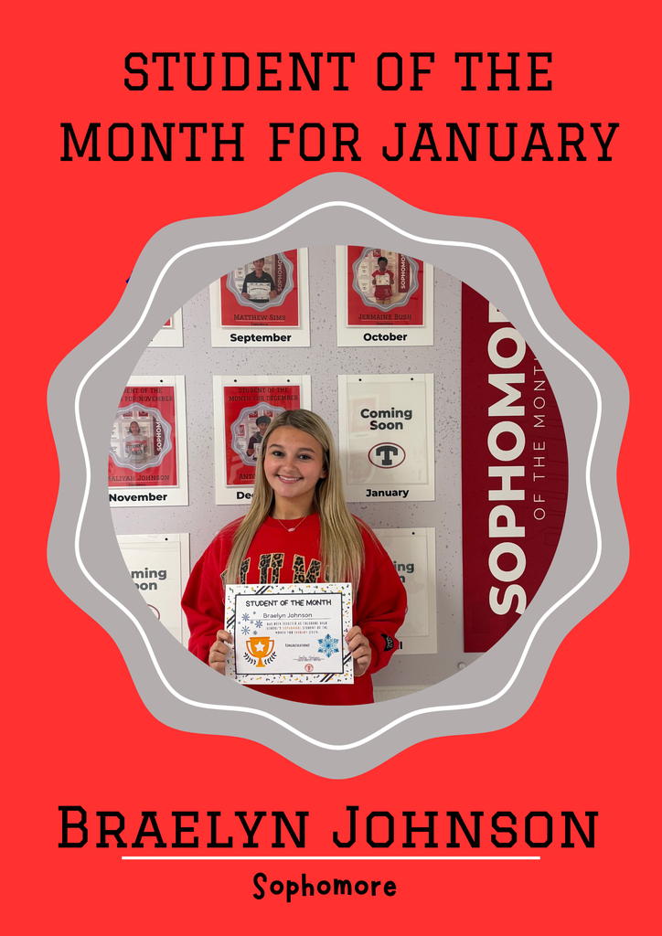 Sophomore Student of the Month for January - Braelyn Johnson