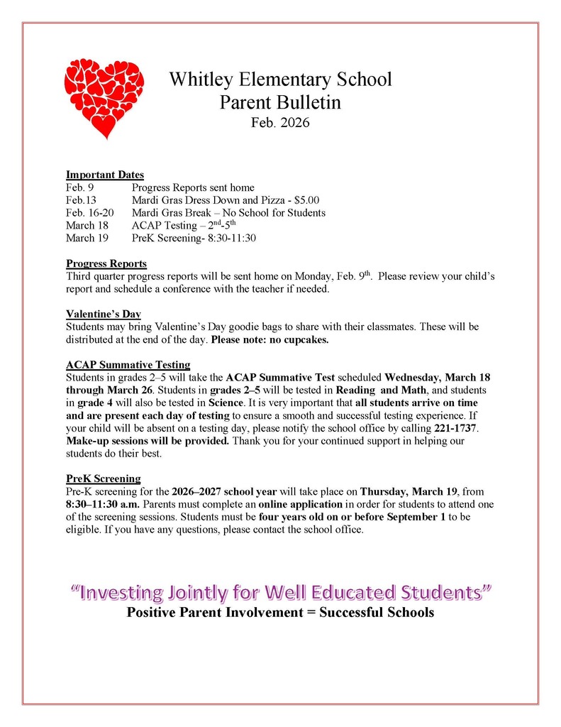 Feb. Parent Bulletin
