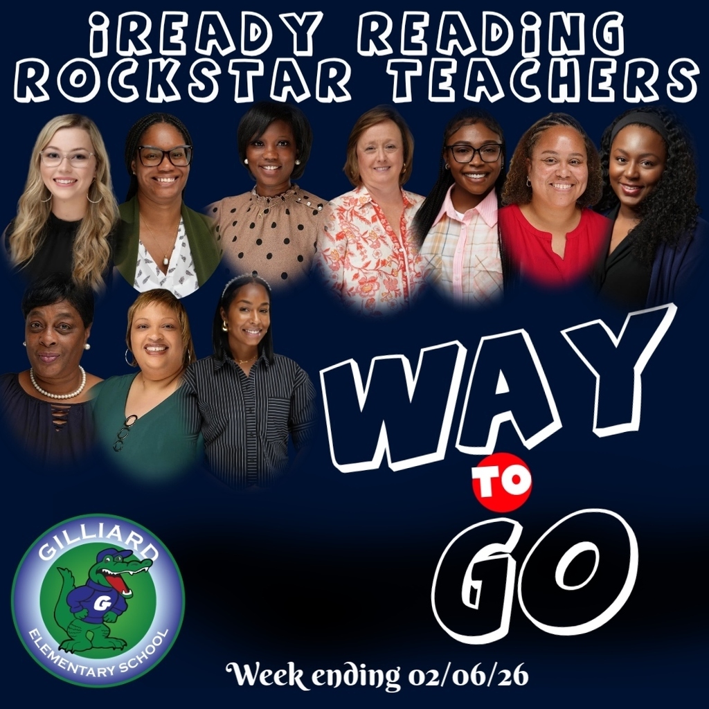 Congratulations to our iReady Rockstar Classes for the week ending 02/06/26. These classes maintained an 85% accuracy in passed lessons in reading and/or math. Way to go!