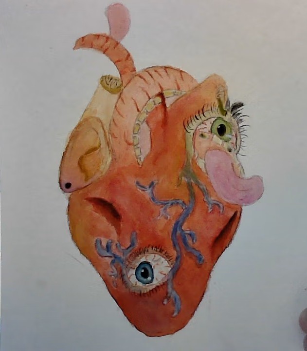 Surrealist Anatomical Heart Artwork