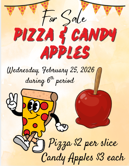 pizza and candy apples