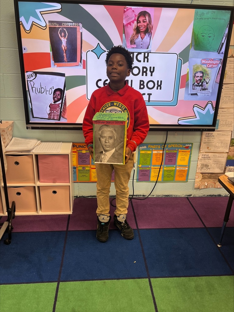  Ms. Withers’ class recently visited the school library to check out books about a famous African American of their choice. After completing their reading, students took an Accelerated Reader test through Renaissance Learning based on their selected individual. In addition, students created a cereal box project representing their chosen historical figure, highlighting important facts, achievements, and contributions.