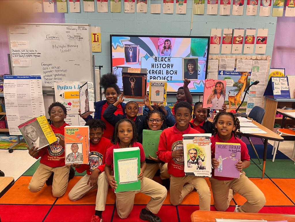 Ms. Withers' class black history cereal box projects