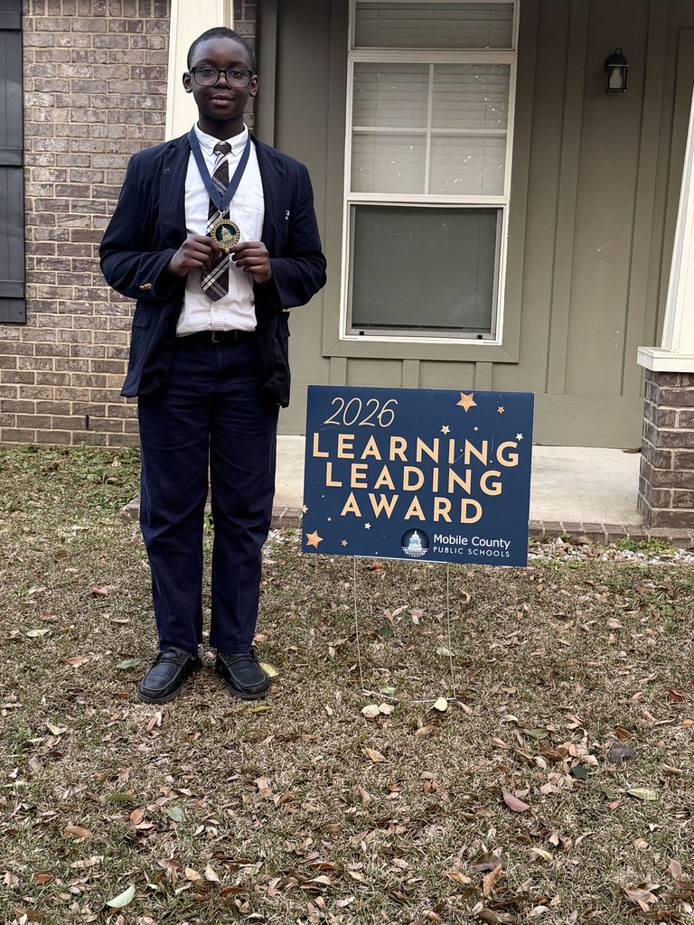 This young man received the Learning Leading Award, Congratulations