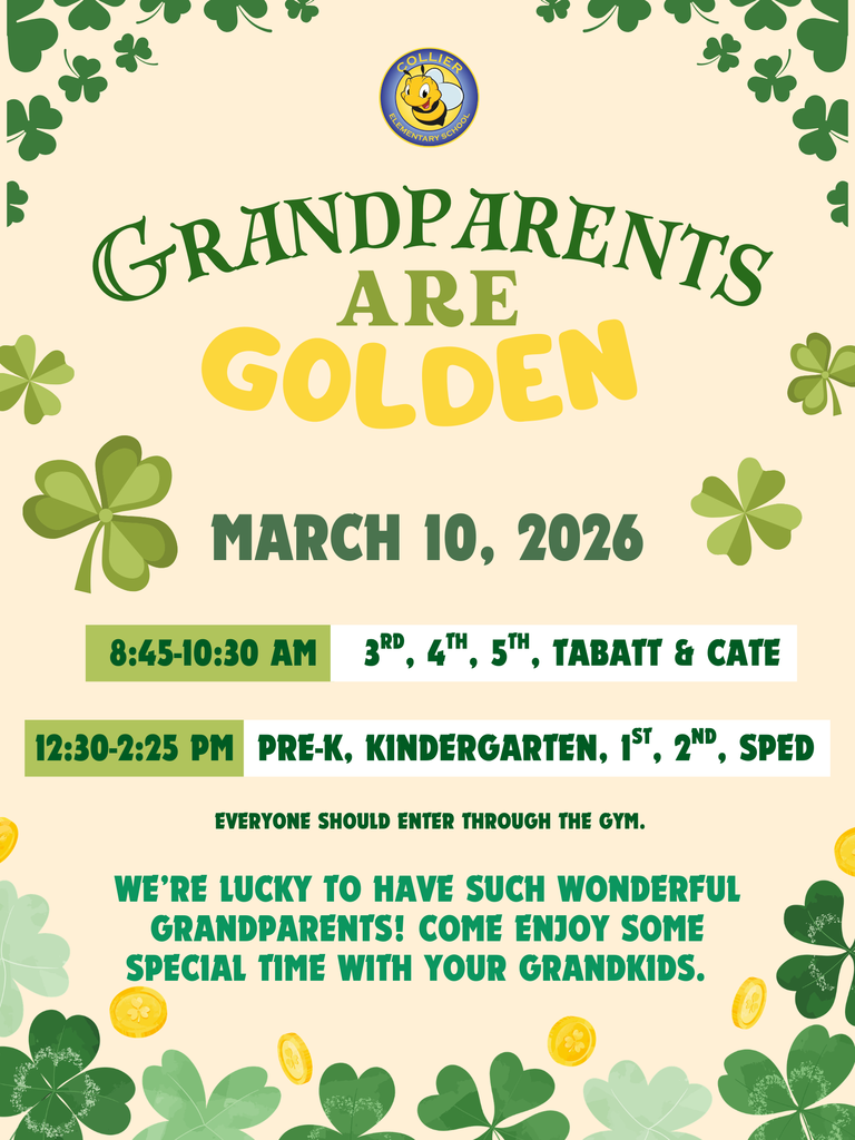 grandparents are invited to come for grandparents day on march 10th