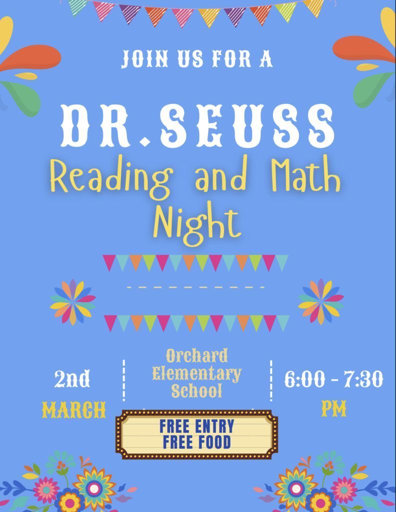 Family Reading and Math Night Flyer