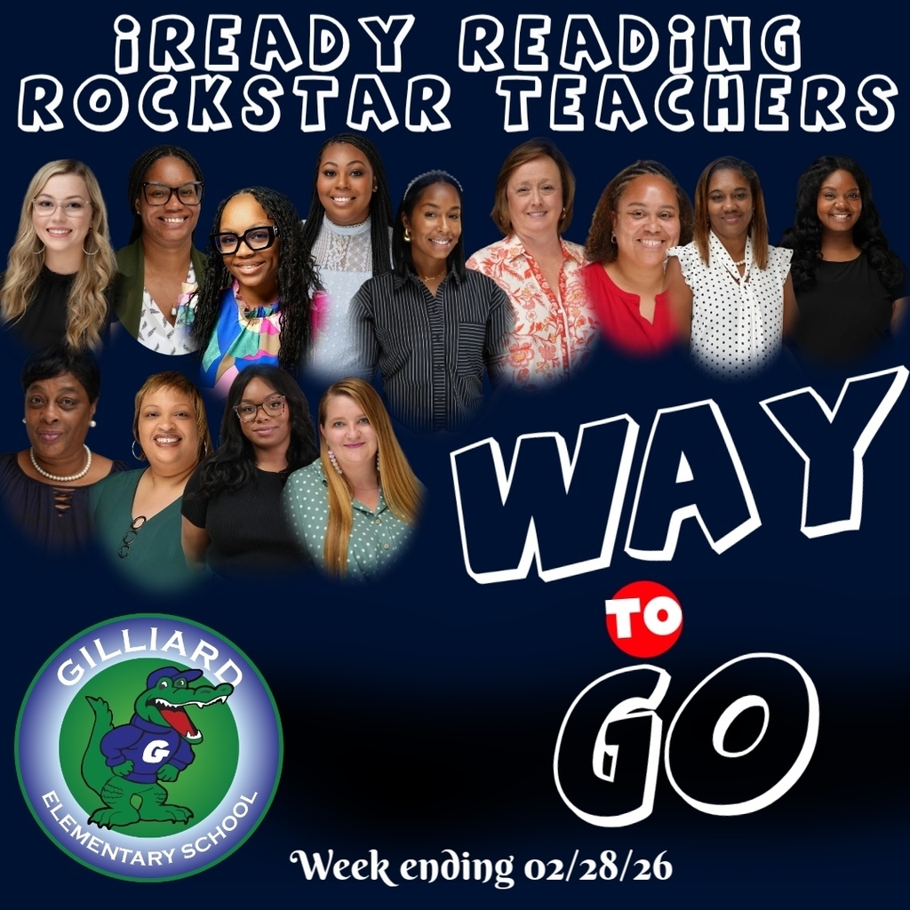 Congratulations to our iReady Rockstar Classes for the week ending 02/28/26. These classes maintained an 85% accuracy in passed lessons in reading and/or math. Way to go!