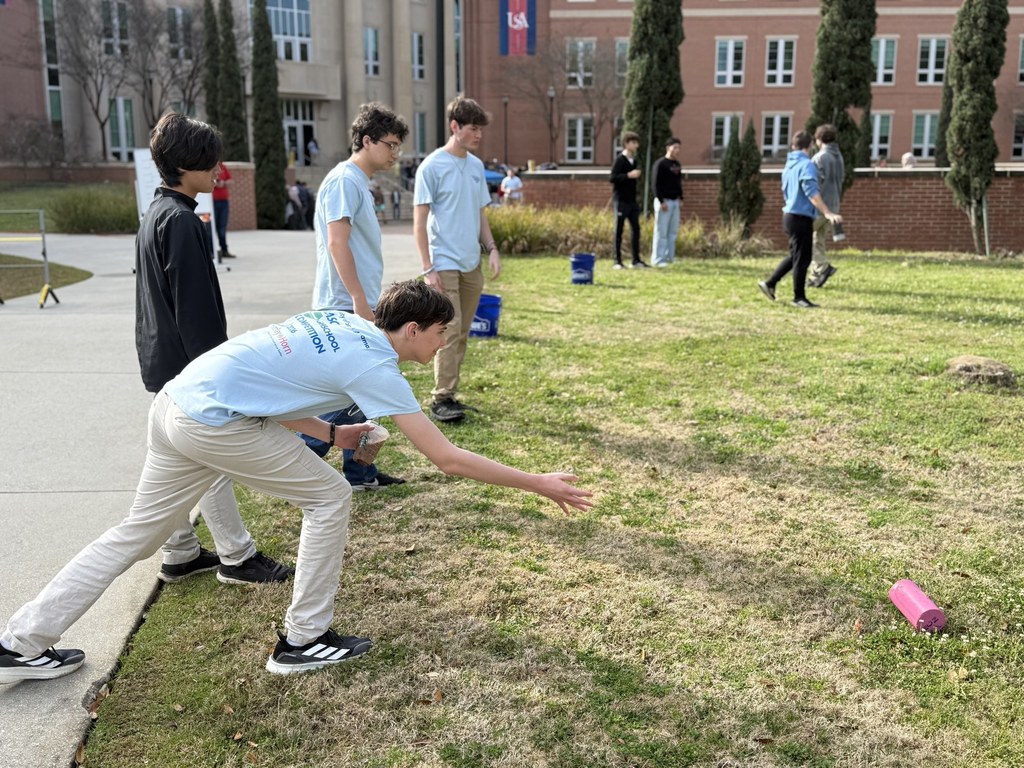 Academy of Engineering students competing in the  annual Engineering Competition hosted by the student chapter of the American Society of Civil Engineers (ASCE) at the University of South Alabama.
