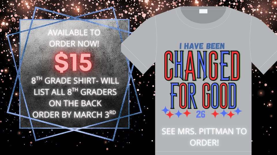 8th grade shirt orders