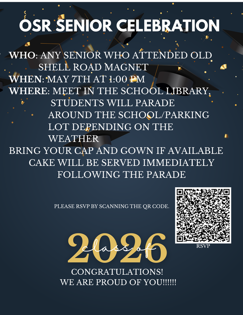 OSR Senior walk for the class of 2026 on  May 7th at 1:00PM. 