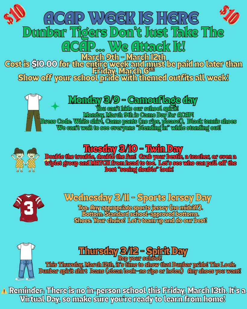 ACAP spirit week information