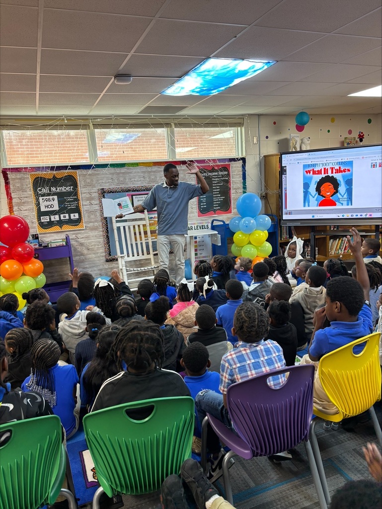 Today we had local author Joseph “Joey” Collins read his book *What It Takes* to our 1st and 2nd grade students. His message reassured our students that they truly have what it takes to become whatever they desire to be in life.