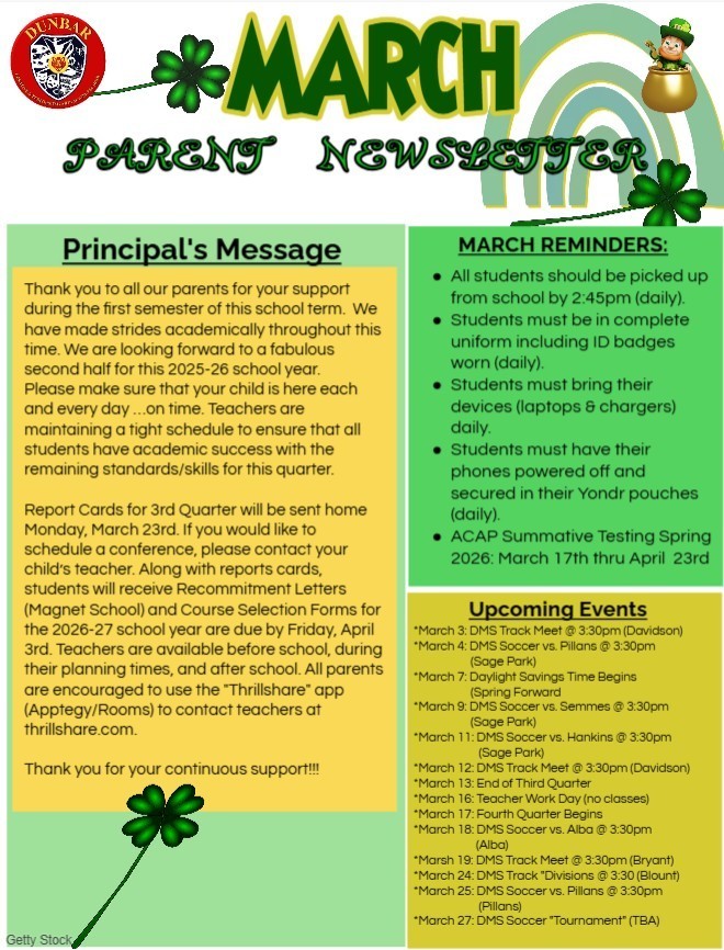 March Parent Newsletter