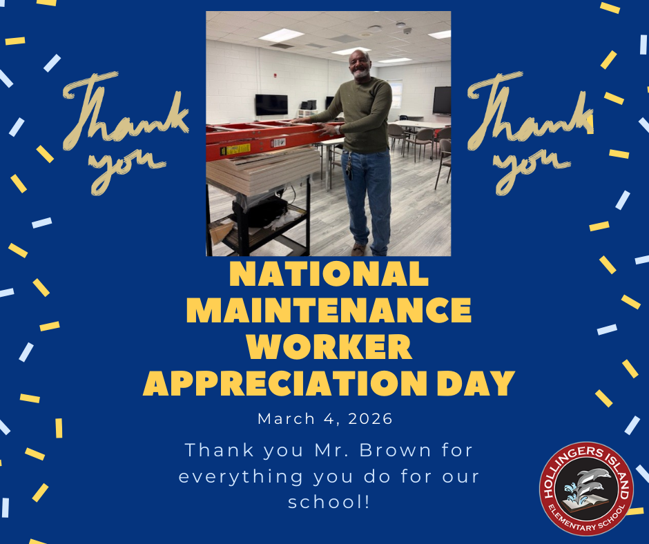 Mr. Brown standing next to cart of ceiling tiles and ladder. Appreciation post for National maintenance worker appreciation day. 