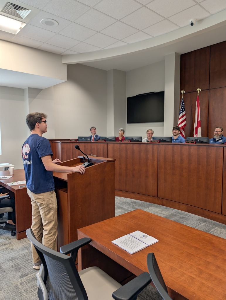 Senior Government students from Mrs. Blair’s classes attending the City of Semmes  City Council meeting.
