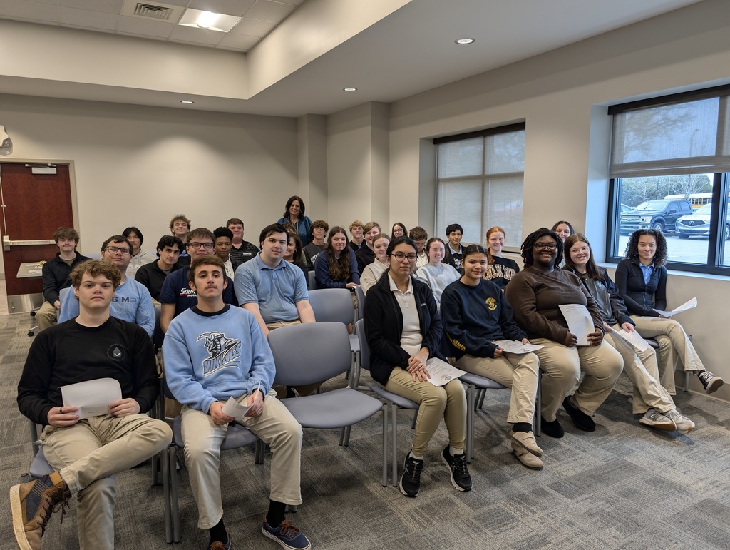 Senior Government students from Mrs. Blair’s classes attending the City of Semmes  City Council meeting.