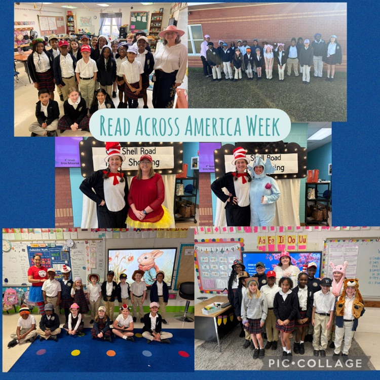collage of pictures from Read Across America week  