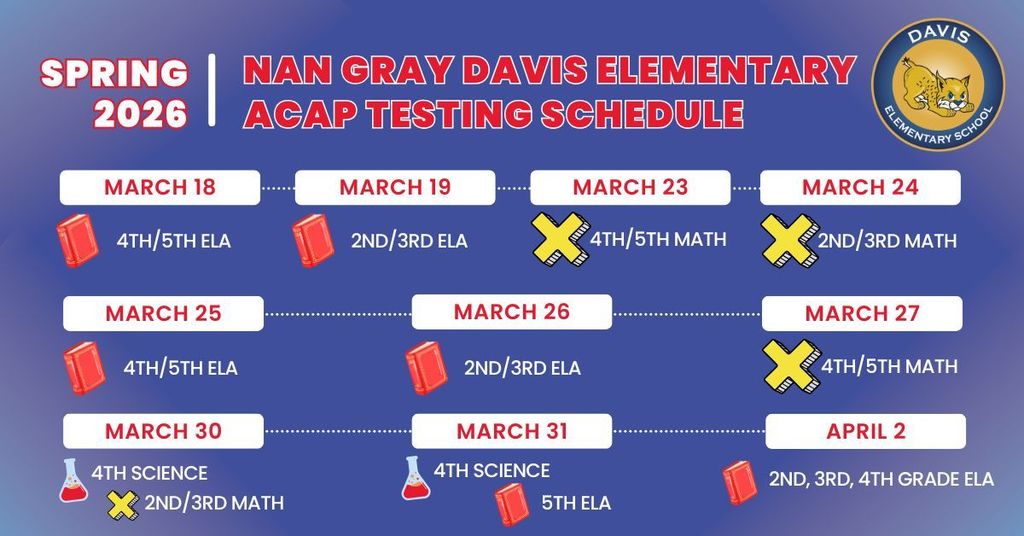 ACAP 2026 Testing Schedule