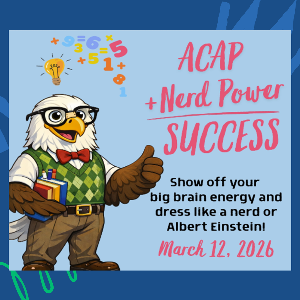 Graphic announcing ACAP pep rally- all information is located in the body