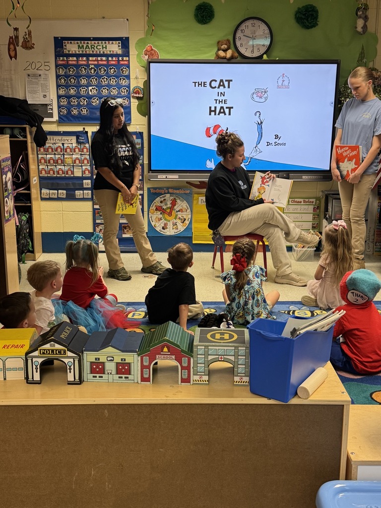 Students from our National English Honor Society (NEHS) and Future Business Leaders of America (FBLA) celebrating Read Across America by reading to students at local elementary schools as well as to our very own MGM Pre-K students. 