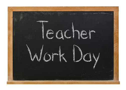 teacher work day decorative text