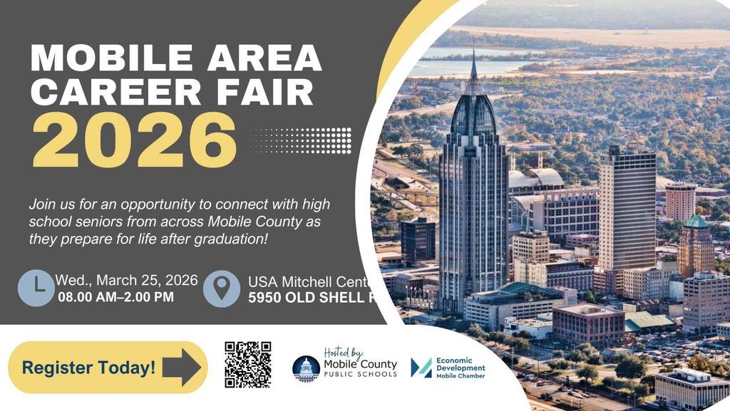 Mobile Area Career Fair 2026 - Wednesday, March 25 - 8:00 AM-2:00 PM