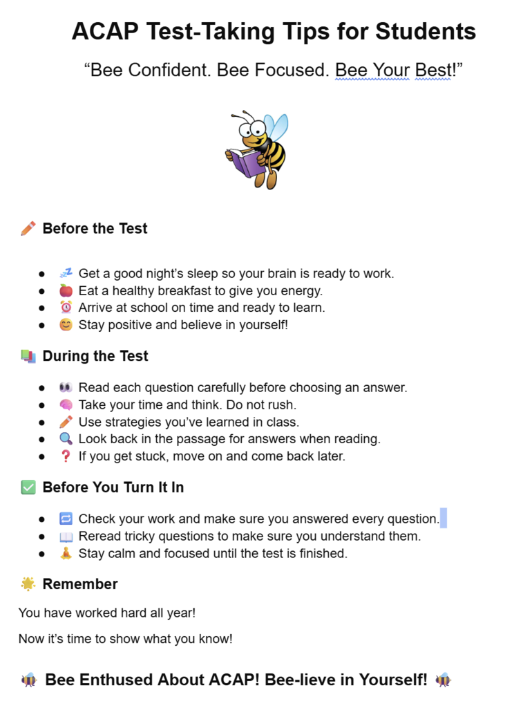 ACAP Test-Taking Tips for Students 