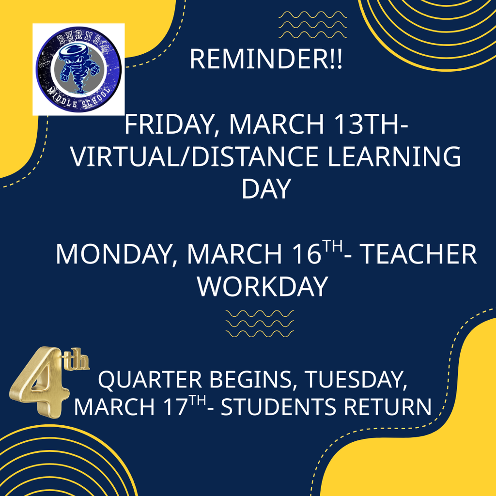 Virtual Day/ Teacher Work Day Reminder