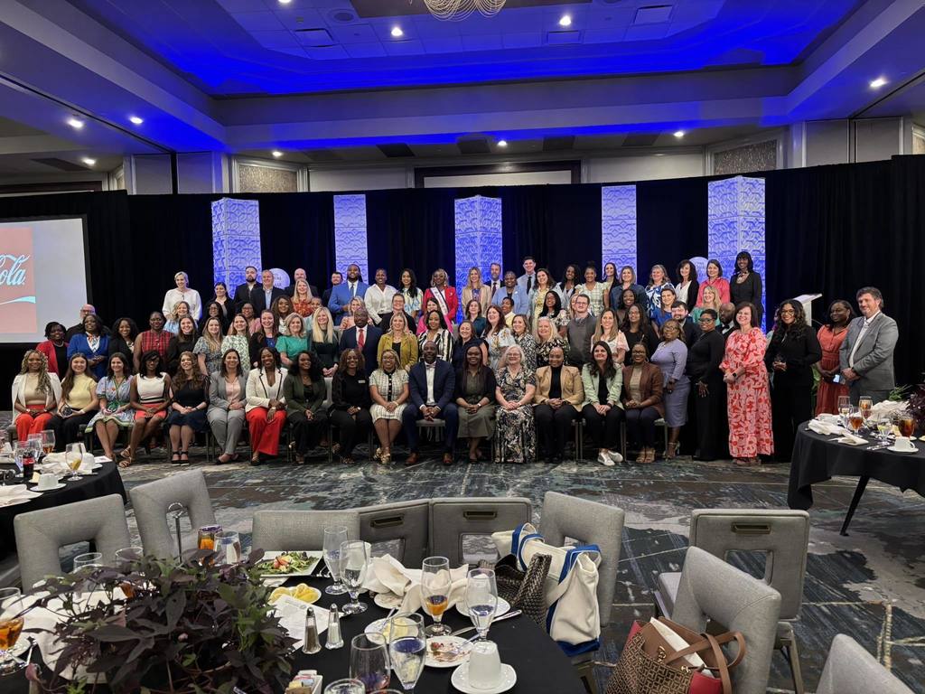 The 90 MCPSS Teachers of the Year pose for a group photo with Superintendent Chresal D. Threadgill
