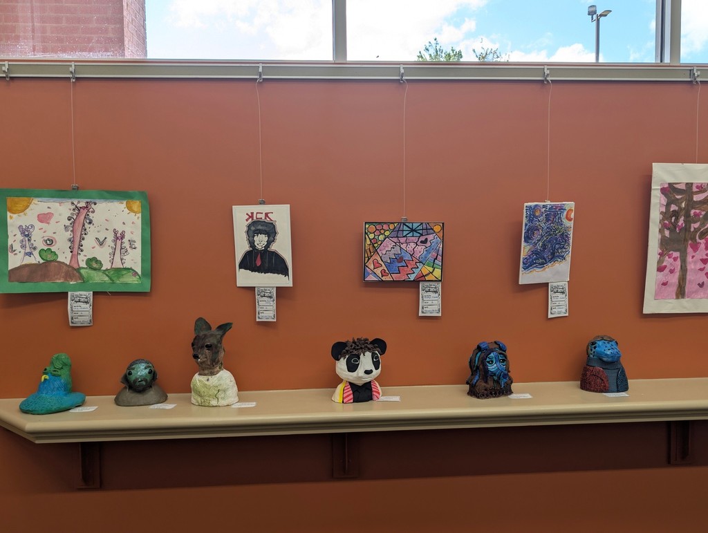 Artwork by young artists of MGM High School and Semmes Middle School at the “Through Their Eyes” Art Reception
