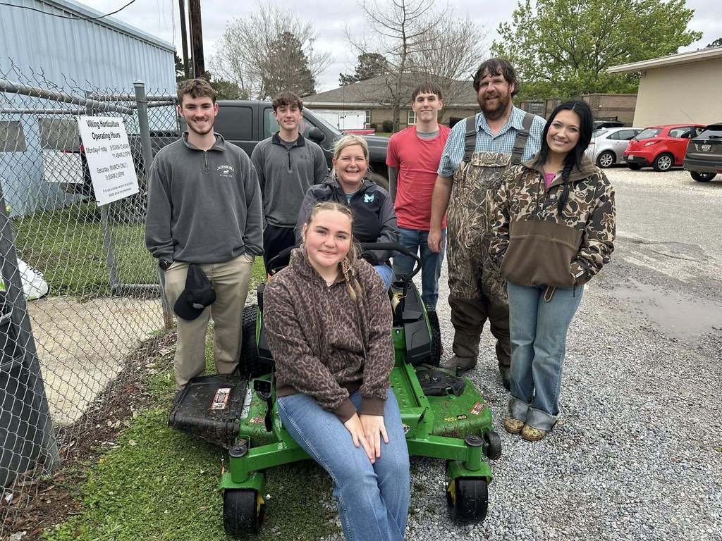 Our Semmes FFA members  competing in the County Zero-Turn Driving Contest.