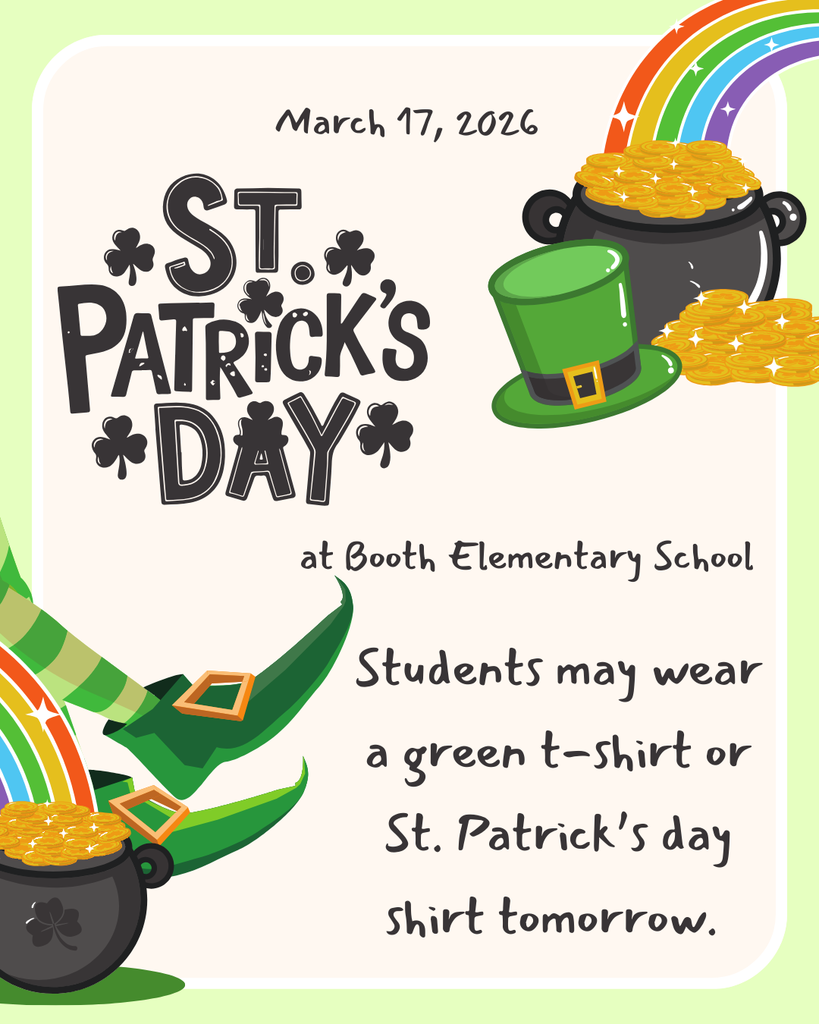 Students may wear a green t-shirt or St Patrick's Day Shirt tomorrow.  
