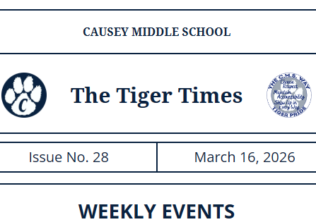Weekly Newsletter 3/16-3/20