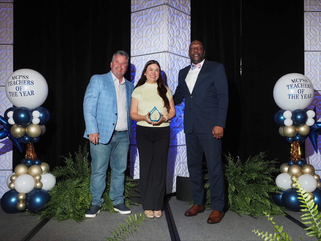 Teacher of the Year Luncheon held on Friday 13. Pictured: Mr. Johnny Hatcher, Mrs. Riley Pitts, and Superintendent Chresal Thrreadgill.