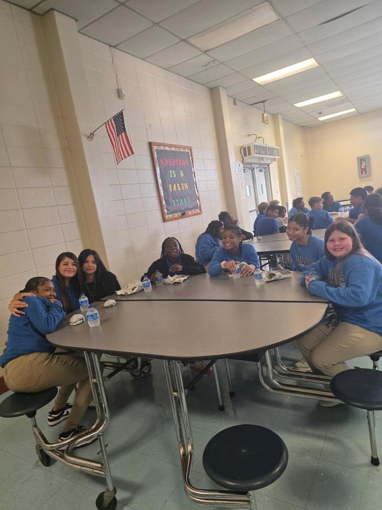 Dr. Agnew visits 6th graders at Hankins Middle School.