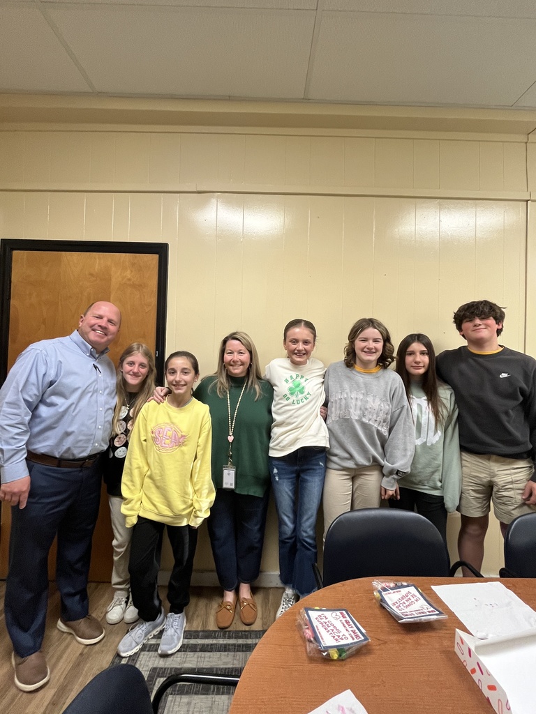 Dr. Agnew visits 6th graders at Grand Bay Middle School.