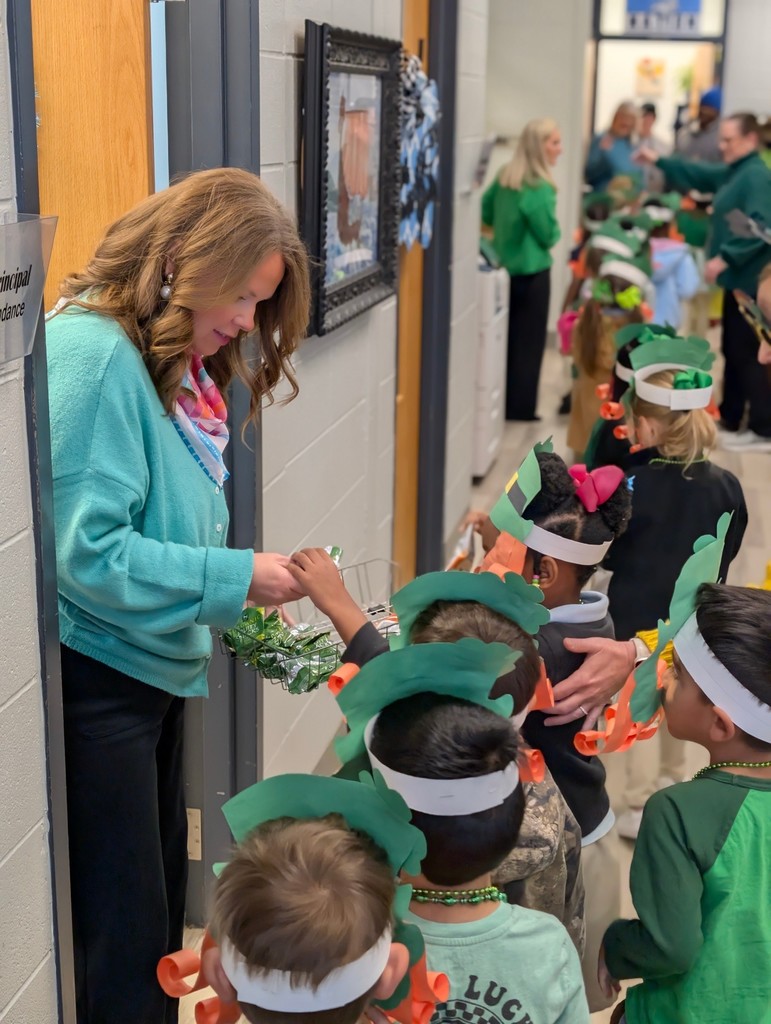 Our Pre-K students disguised themselves as leprechauns and paraded through the office.