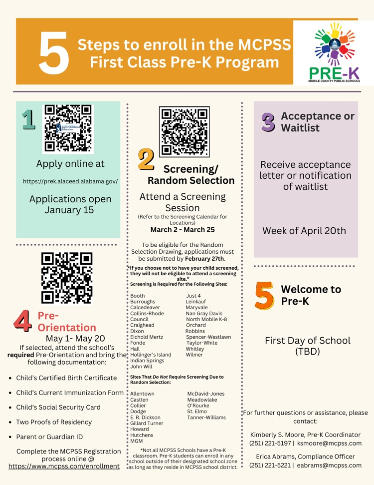 PreK registration flyer