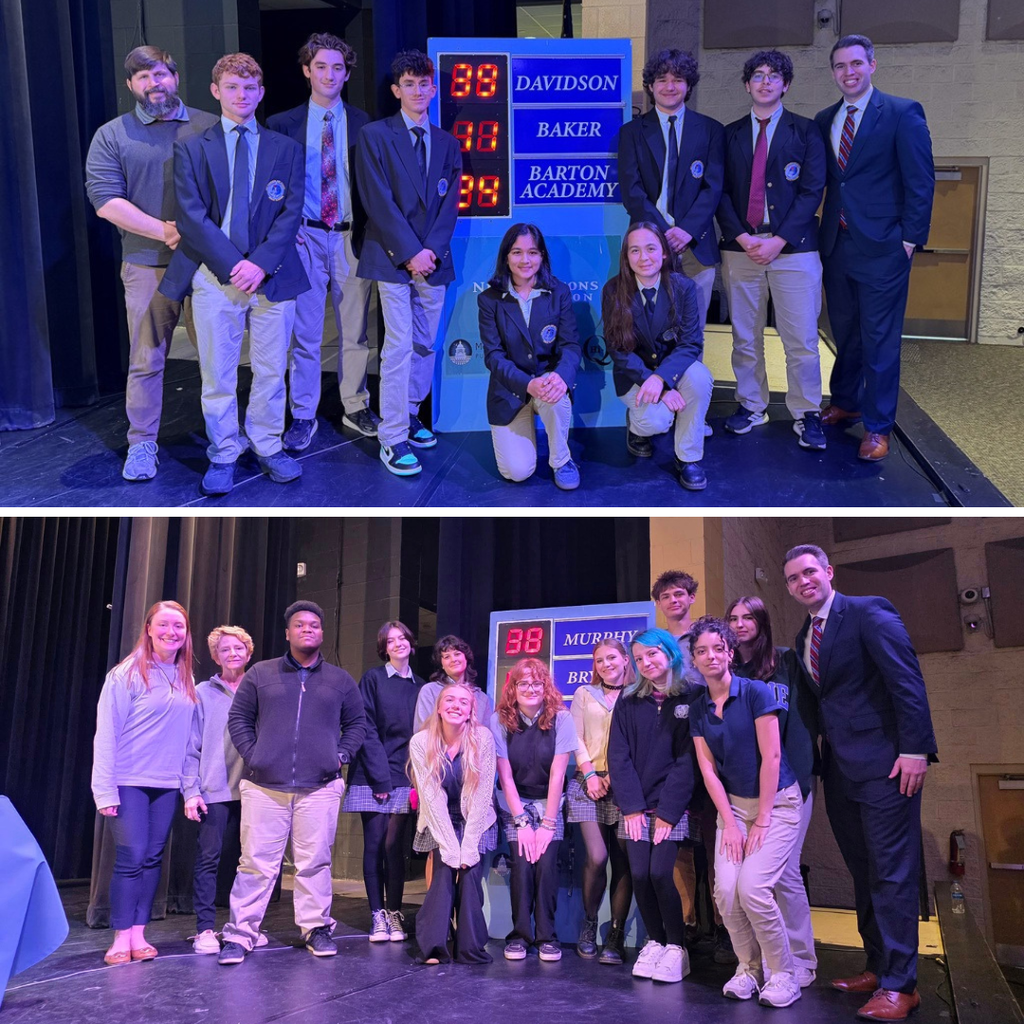 Stage photos of the Davidson and Murphy Hi-Q teams 