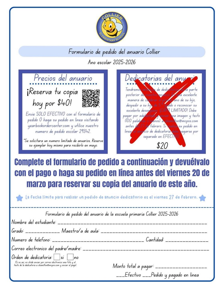 Tomorrow, March 20th, is the last day to order a yearbook  