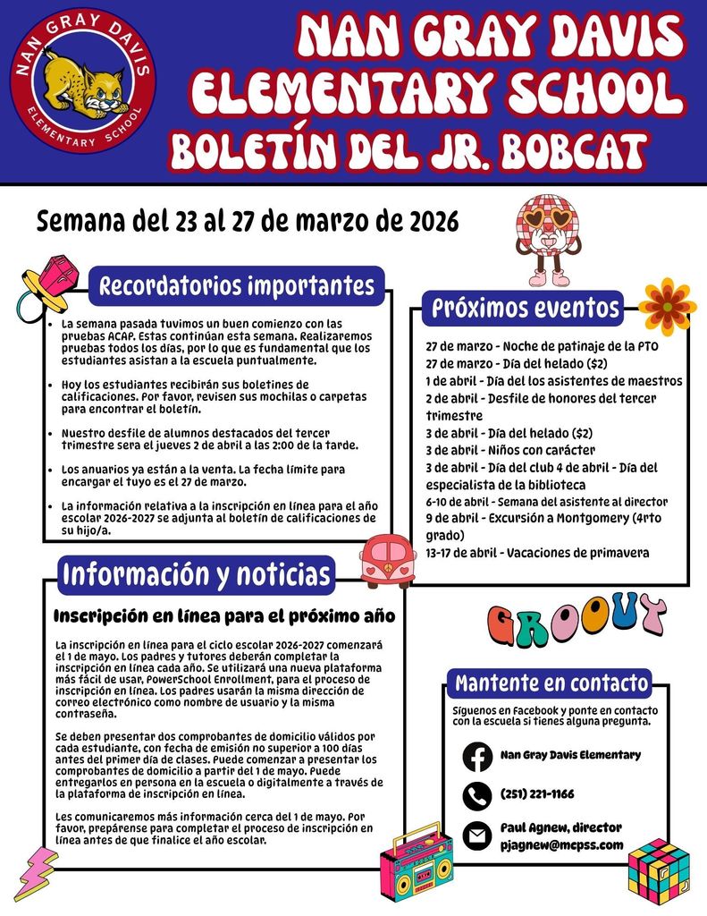 Parent Newsletter 3-23-26 (Spanish)