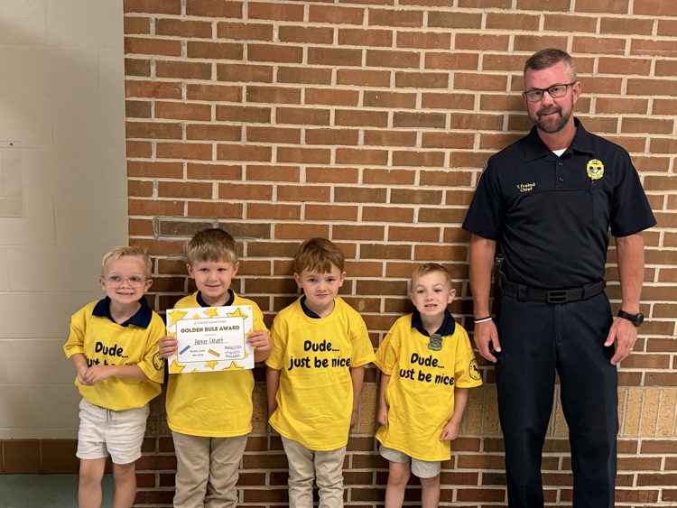 Chief Friend with Kindergarten Golden Rule students