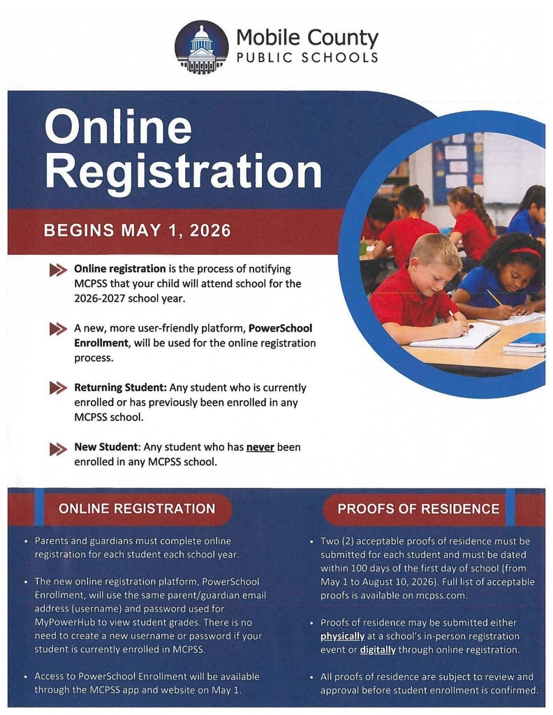 Online Registration and 2026-2027 School Calendar