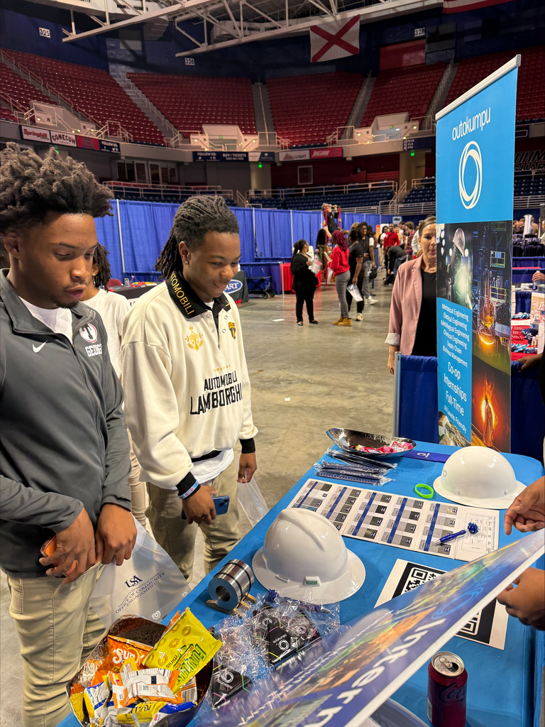 Students  stop for some information regarding a career in engineering with Outokumpu!