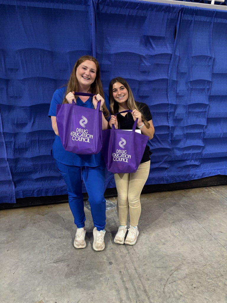 These young ladies show off their swag from the Drug Education Council! 